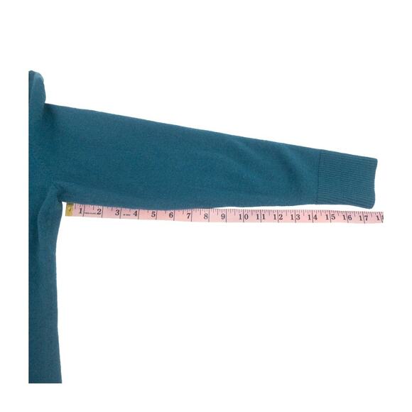 Banana Republic Merino Wool Sweater L Teal Blue Crewneck Minimalist Chic - Picture 11 of 11